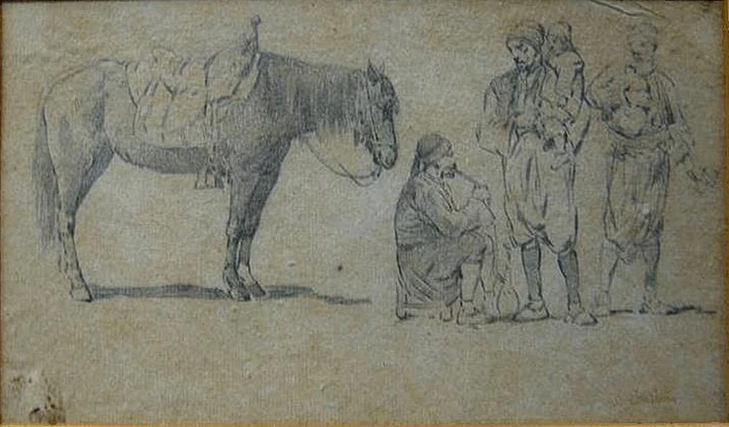 Figure arabe con cavallo